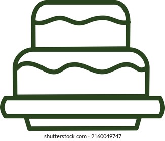 Green party cake, illustration, vector on a white background.