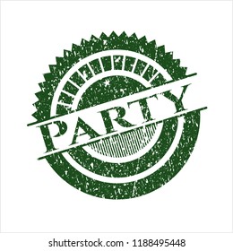 Green Party distress rubber grunge stamp