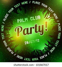 Green Party Flyer Vector Template