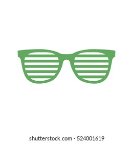 Green Party Glasses Icon Vector Illustration