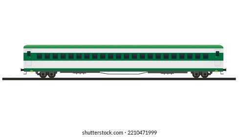 Green passenger wagon. vector illustration