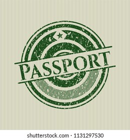 Green Passport distress rubber grunge seal