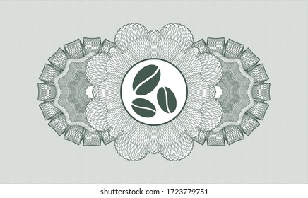 emblema del pasaporte verde. Ilustración vectorial. Detallado con el icono de grano de café en su interior
