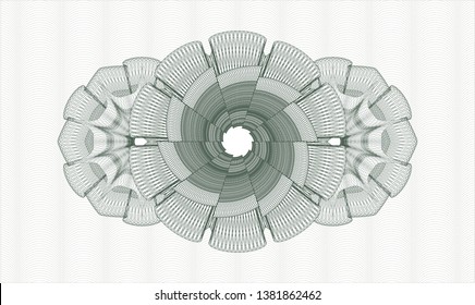 Green passport money rosette. Vector Illustration. Detailed.