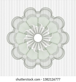 Green passport money rosette. Vector Illustration. Detailed.