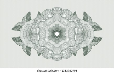Green passport money rosette. Vector Illustration. Detailed.
