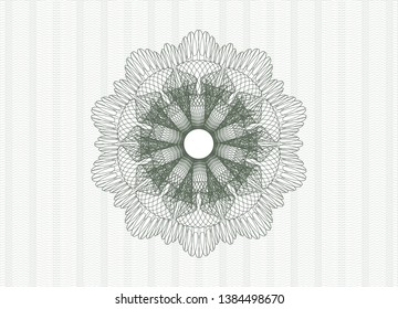 Green passport money rosette. Vector Illustration. Detailed.