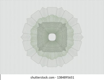 Green passport money rosette. Vector Illustration. Detailed.