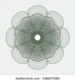 Green passport money rosette. Vector Illustration. Detailed.
