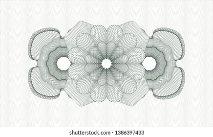 Green passport money rosette. Vector Illustration. Detailed.