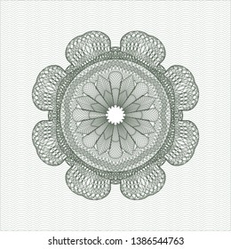 Green passport money rosette. Vector Illustration. Detailed.