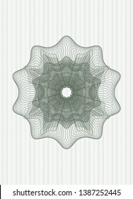 Green passport money rosette. Vector Illustration. Detailed.