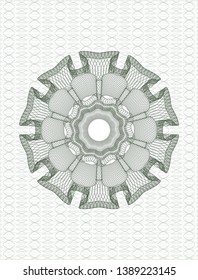 Green passport money rosette. Vector Illustration. Detailed.