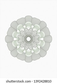 Green passport money rosette. Vector Illustration. Detailed.