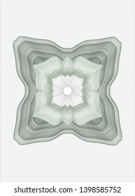 Green passport money rosette. Vector Illustration. Detailed.