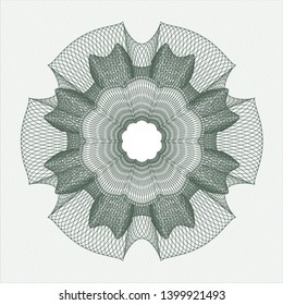 Green passport money rosette. Vector Illustration. Detailed.