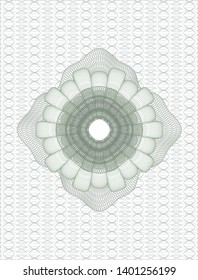 Green passport money rosette. Vector Illustration. Detailed.