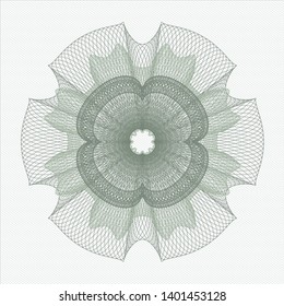 Green passport money rosette. Vector Illustration. Detailed.
