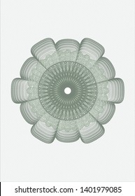 Green passport money rosette. Vector Illustration. Detailed.