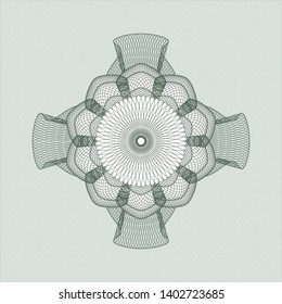 Green passport money rosette. Vector Illustration. Detailed.