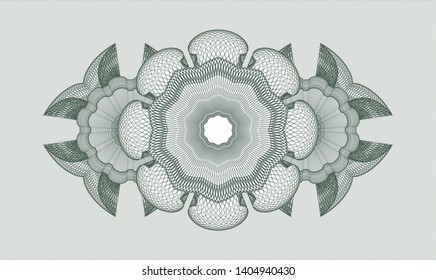 Green passport money rosette. Vector Illustration. Detailed.