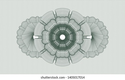 Green passport money rosette. Vector Illustration. Detailed.