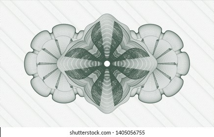 Green passport money rosette. Vector Illustration. Detailed.