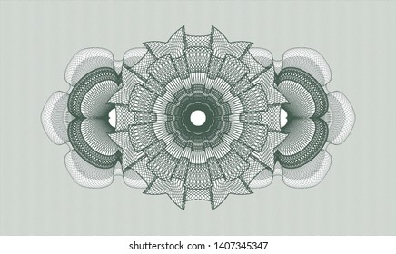 Green passport money rosette. Vector Illustration. Detailed.
