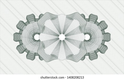 Green passport money rosette. Vector Illustration. Detailed.