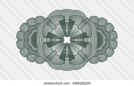 Green passport money rosette. Vector Illustration. Detailed.