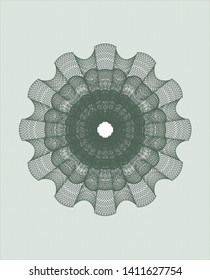 Green passport money rosette. Vector Illustration. Detailed.