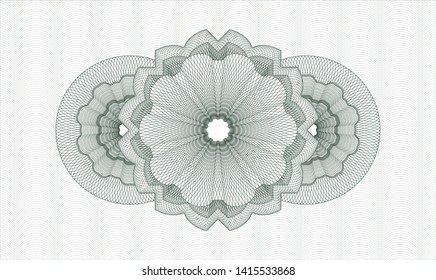 Green passport money rosette. Vector Illustration. Detailed.