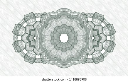 Green passport money rosette. Vector Illustration. Detailed.