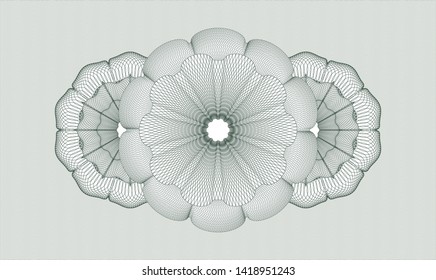 Green passport money rosette. Vector Illustration. Detailed.