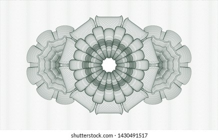Green passport money rosette. Vector Illustration. Detailed.