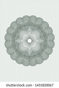 Green passport money rosette. Vector Illustration. Detailed.