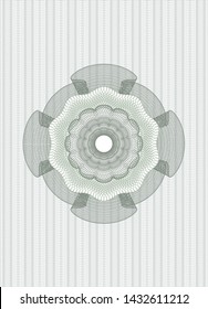 Green passport money rosette. Vector Illustration. Detailed.