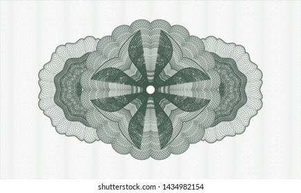 Green passport money rosette. Vector Illustration. Detailed.