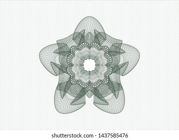 Green passport money rosette. Vector Illustration. Detailed.