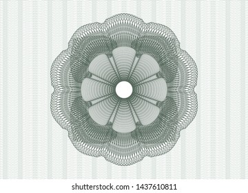 Green passport money rosette. Vector Illustration. Detailed.