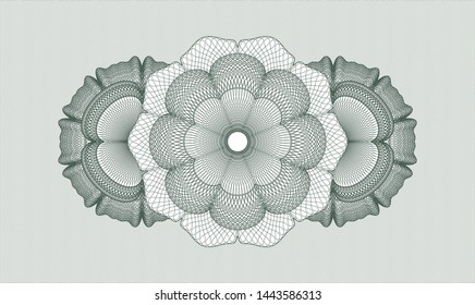 Green passport money rosette. Vector Illustration. Detailed.