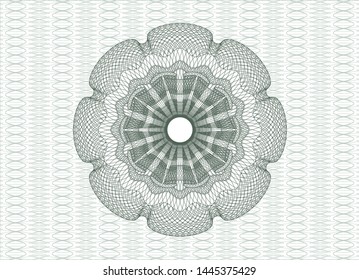 Green passport money rosette. Vector Illustration. Detailed.