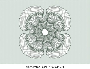 Green passport money rosette. Vector Illustration. Detailed.