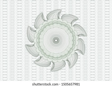 Green passport money rosette. Vector Illustration. Detailed.