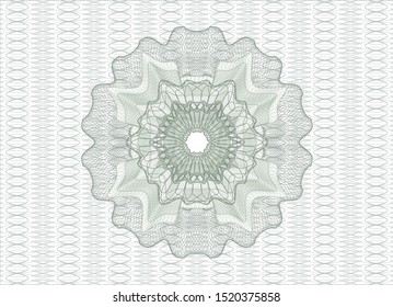 Green passport money rosette. Vector Illustration. Detailed.