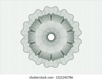 Green passport money rosette. Vector Illustration. Detailed.