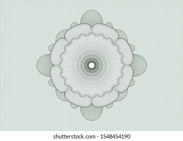 Green passport money rosette. Vector Illustration. Detailed.