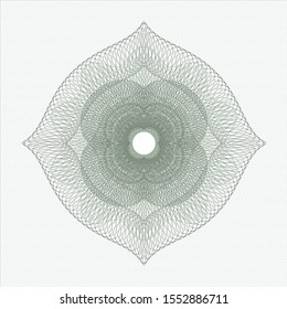 Green passport money rosette. Vector Illustration. Detailed.