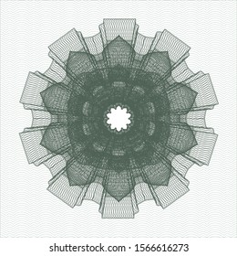 Green passport money rosette. Vector Illustration. Detailed.