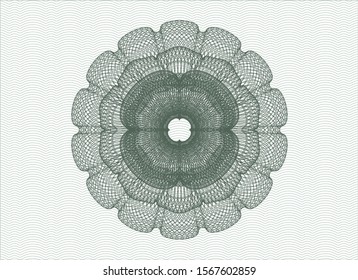 Green passport money rosette. Vector Illustration. Detailed.